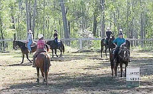 Horse riders practice their new skills at the barrel racing school in Gunalda at the weekend. Horse riders practice their new skills at the barrel racing school in Gunalda at the weekend.